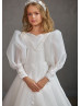 Beaded Ivory Lace Organza Stunning Flower Girl Dress